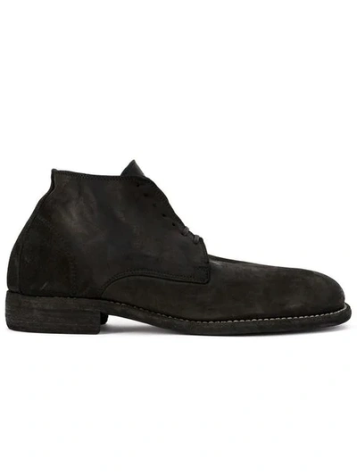 Shop Guidi Lace-up Fitted Boots In Black