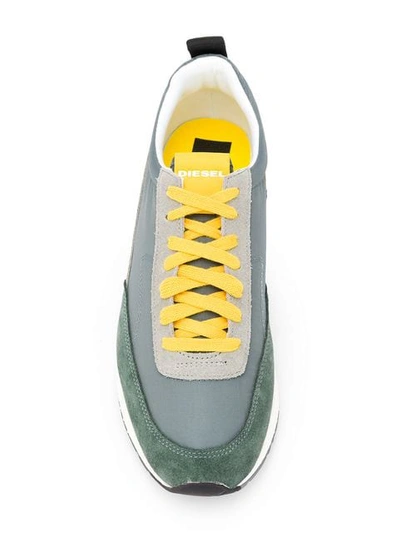 Shop Diesel Colour-block Sneakers In Grey