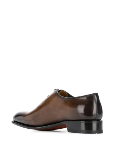 Shop Santoni Goodyear Derby Shoes In Brown