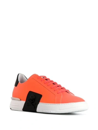 Shop Philipp Plein Low-top Sneakers In Orange