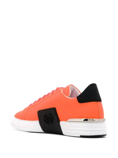 Shop Philipp Plein Low-top Sneakers In Orange