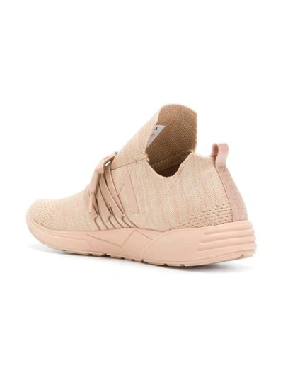 Shop Arkk Knitted Low Top Sneakers In Neutrals