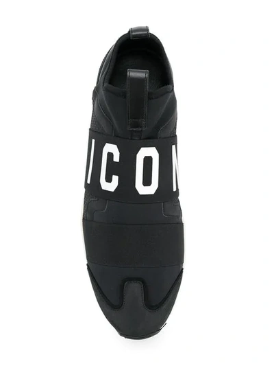 Shop Dsquared2 Icon Logo Sneakers In Black