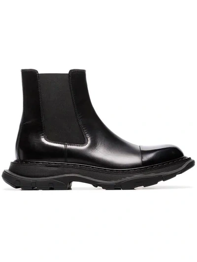 Shop Alexander Mcqueen Chunky Sole Chelsea Boots In Black