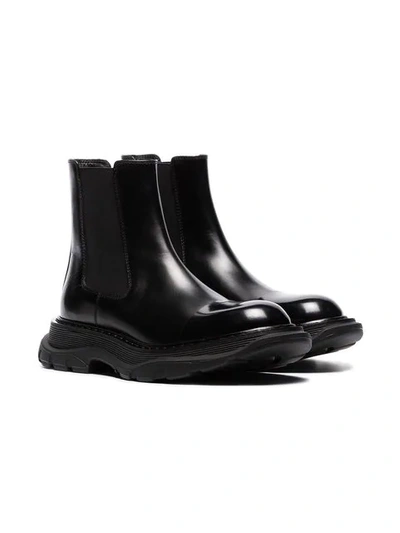 Shop Alexander Mcqueen Chunky Sole Chelsea Boots In Black