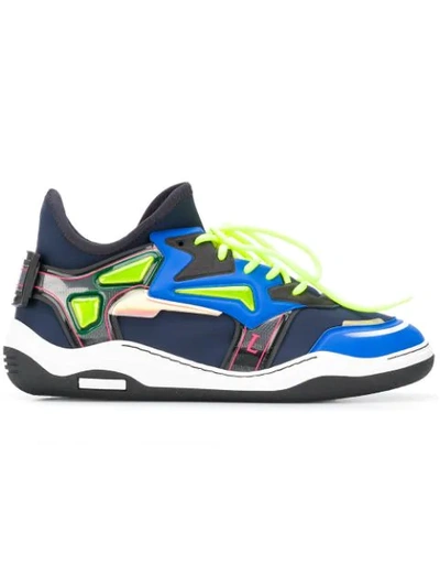 Lanvin Contrast Panel Sneakers In Multi