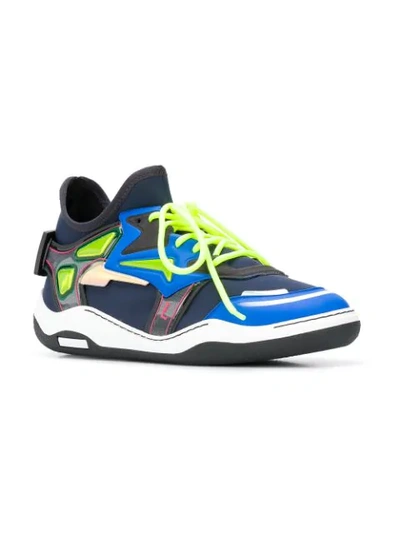 Lanvin Contrast Panel Sneakers In Multi
