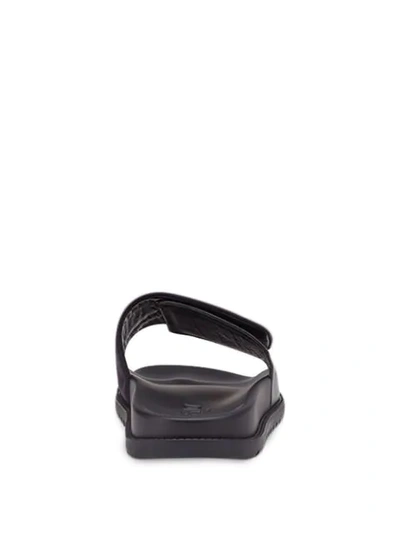 Shop Fendi Diabolic Eyes Slides In Black