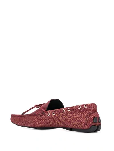 Shop Just Cavalli Snake Effect Loafers In Pink