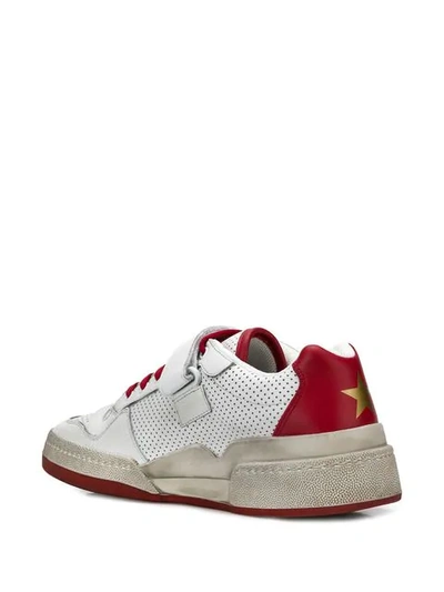 Saint Laurent Men's Travis Leather Grip-strap Sneakers In White