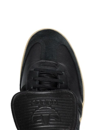 Shop Adidas Originals Black Samba Recon Lt Leather Sneakers