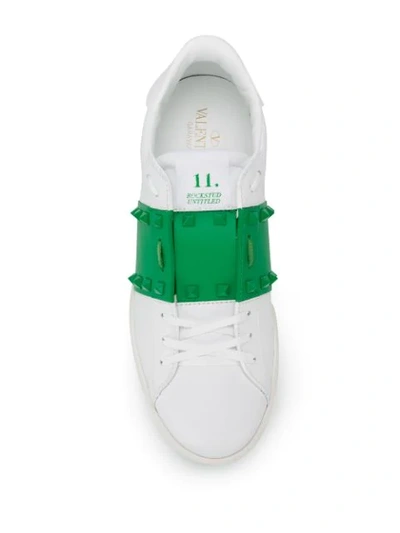 Shop Valentino Rockstud Untitled Open Sneakers In White