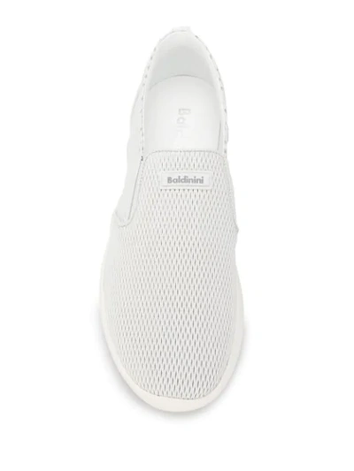 Shop Baldinini Mesh Sneakers In White