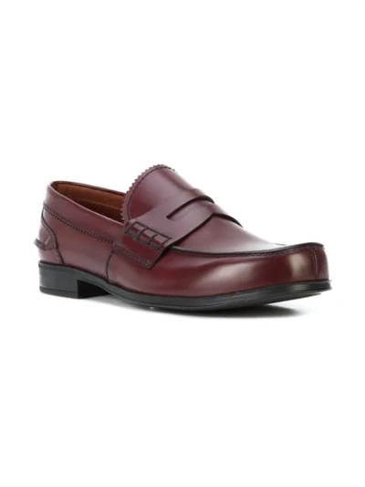 Shop Prada Slip-on Loafers In Red