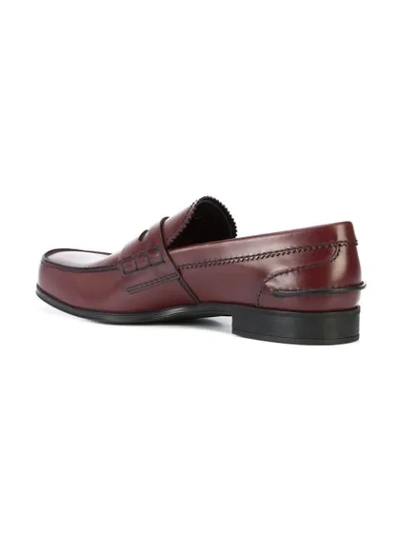 Shop Prada Slip-on Loafers In Red