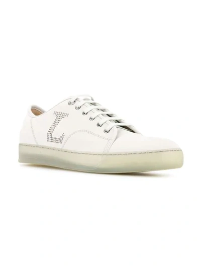 Shop Lanvin Perforated Logo Sneakers In 1