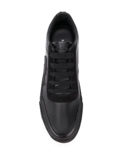 Shop Neil Barrett Lightning Bolt Detail Sneakers In Black