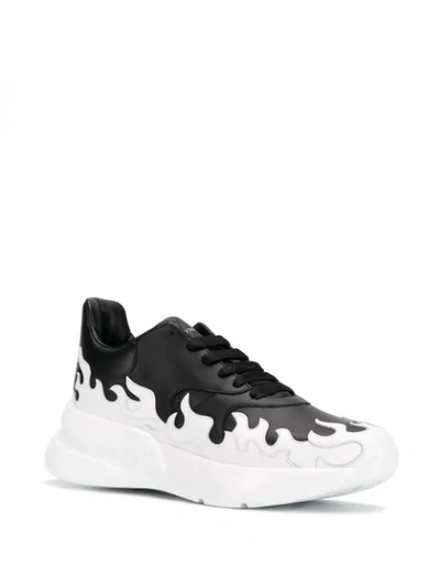 Shop Alexander Mcqueen Oversized Runner Flame Sneakers In 1006 Black/white