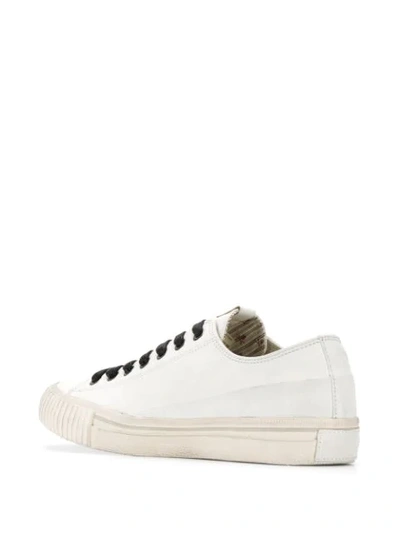 Shop John Varvatos Skull Embroidered Sneakers In 100 White