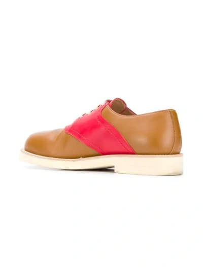 Shop Marni Colour Block Oxford Shoes In Brown