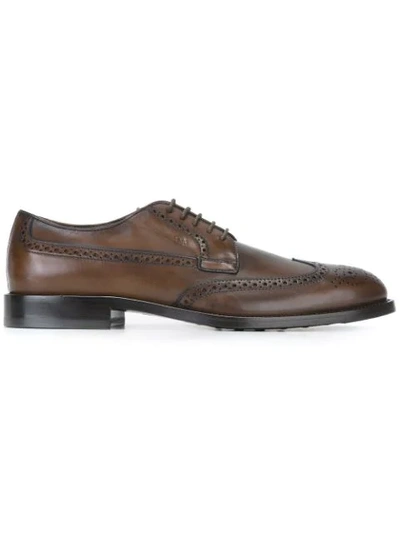 Shop Tod's Classic Brogue Shoes In Brown