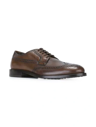 Shop Tod's Classic Brogue Shoes In Brown