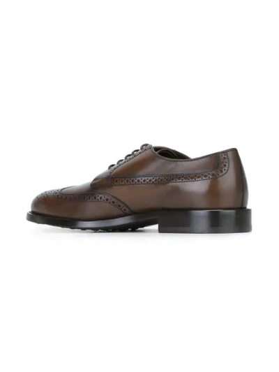 Shop Tod's Classic Brogue Shoes In Brown