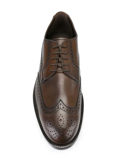 Shop Tod's Classic Brogue Shoes In Brown