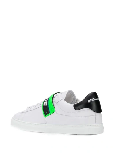 Shop Dsquared2 T-strap Logo Trainers In M633 Bianco