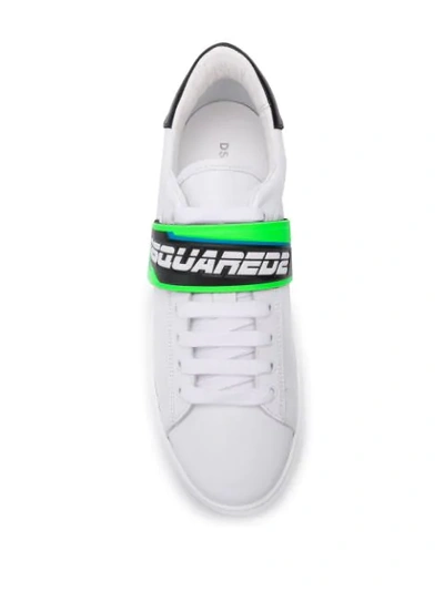 DSQUARED2 T-STRAP LOGO TRAINERS - 白色