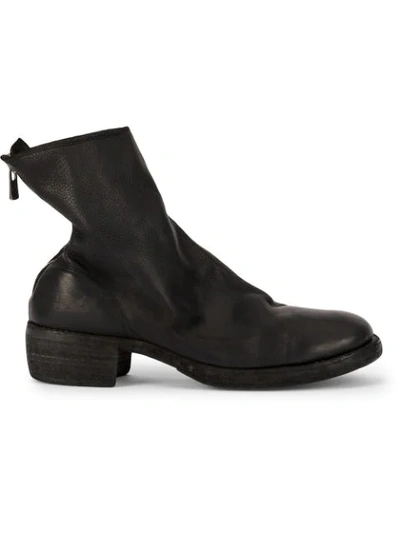 Shop Guidi Rear Zipped Boots In Blkt Baby Calf F.g Lined