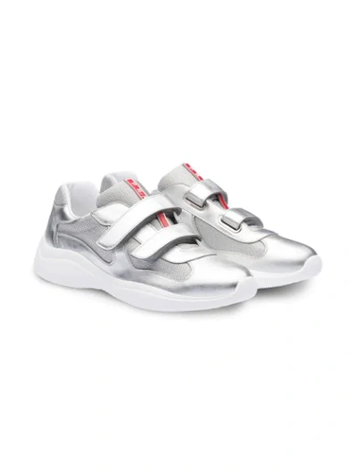 Shop Prada Metallic Touch-strap Sneakers