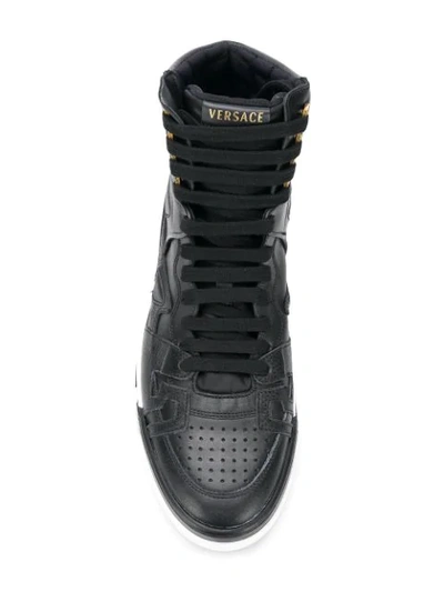 Shop Versace Tribute Hi-top Sneakers In Black