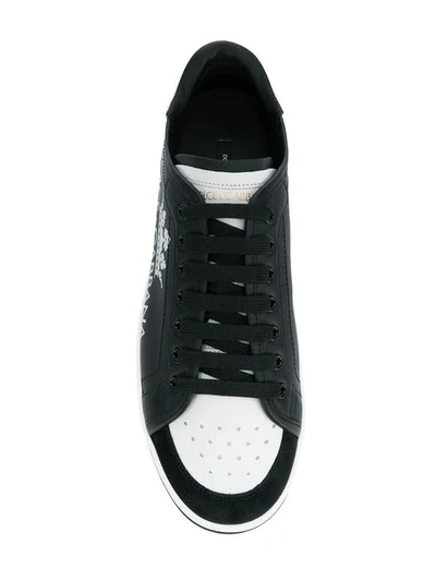 Shop Dolce & Gabbana Printed Roma Sneakers In Black