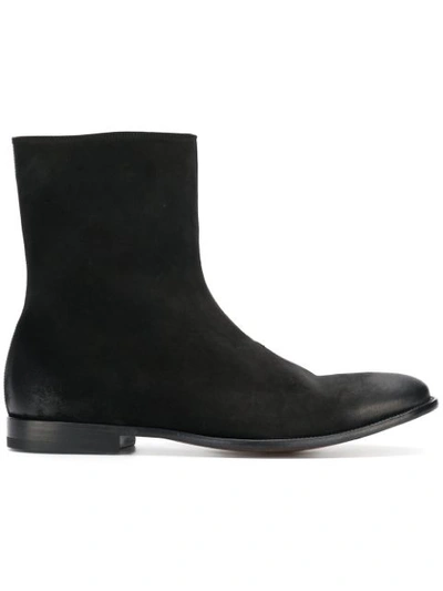 Shop Alexander Mcqueen Distressed Ankle Boots In Black