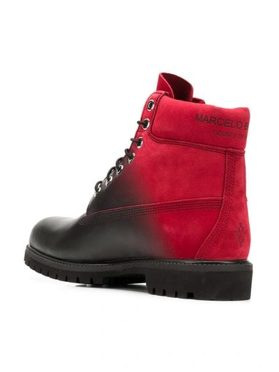 Marcelo Burlon County Of Milan X Timberland Colour Contrast Lace-up Boots In Black