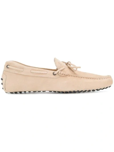 Shop Tod's Moccassino Loafers In Neutrals