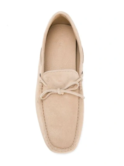 Shop Tod's Moccassino Loafers In Neutrals