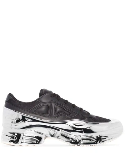ADIDAS BLACK AND SILVER RS OZWEEGO SNEAKERS - 黑色