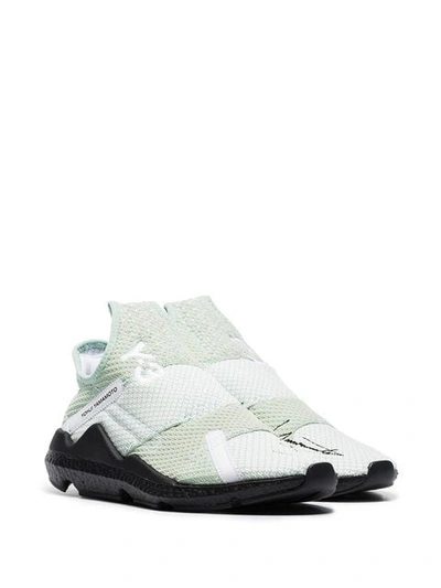 Shop Y-3 Green Reberu Logo Embroidered Low Top Sneakers