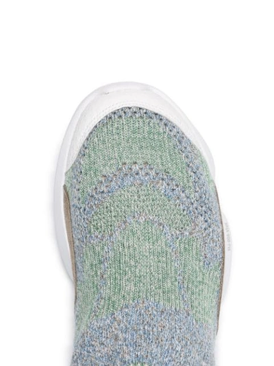 Shop Reebok Multicoloured Opus 3d Knitted Sneakers - Blue