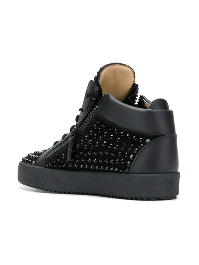 Shop Giuseppe Zanotti Studded Hi Tops In Black