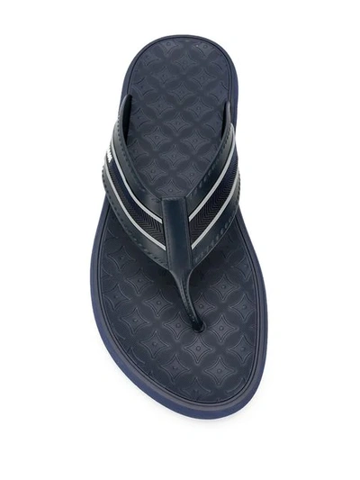 CORNELIANI LOGO PRINTED FLIP FLOPS - 蓝色