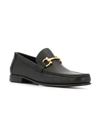 Shop Ferragamo Gancio Loafers In Black