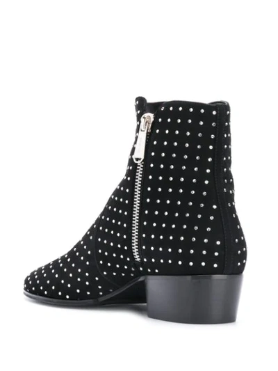 Shop Balmain Micro Studded Ankle Boots In Black