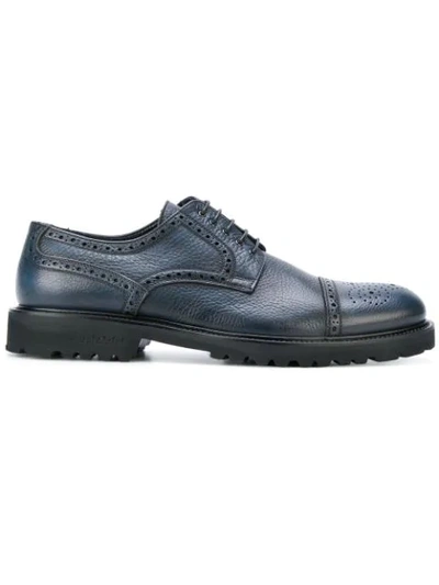 Shop Baldinini Textured Brogues - Blue