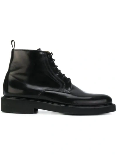 Shop Ami Alexandre Mattiussi Laced Boots In Black