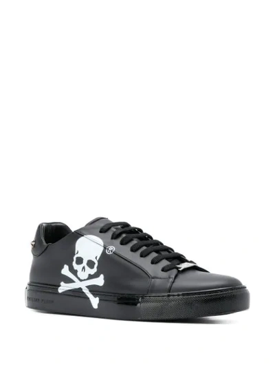 Shop Philipp Plein Skull Print Sneakers In Black