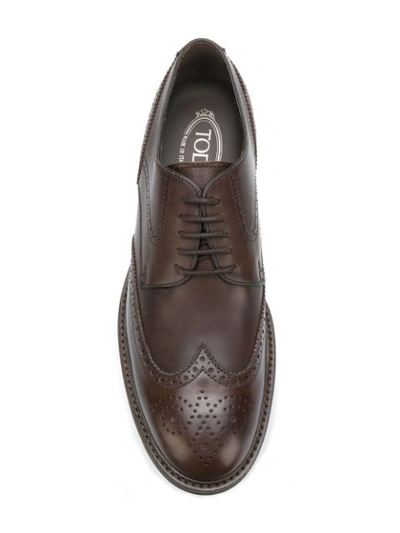 Shop Tod's Classic Brogues - Brown