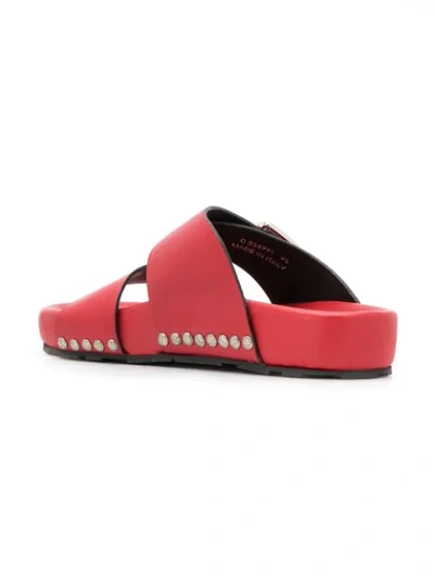 Shop Alexander Mcqueen Hammered Slide Sandals In Red